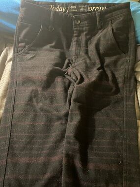 Publish Black and Burgundy Striped wool pants